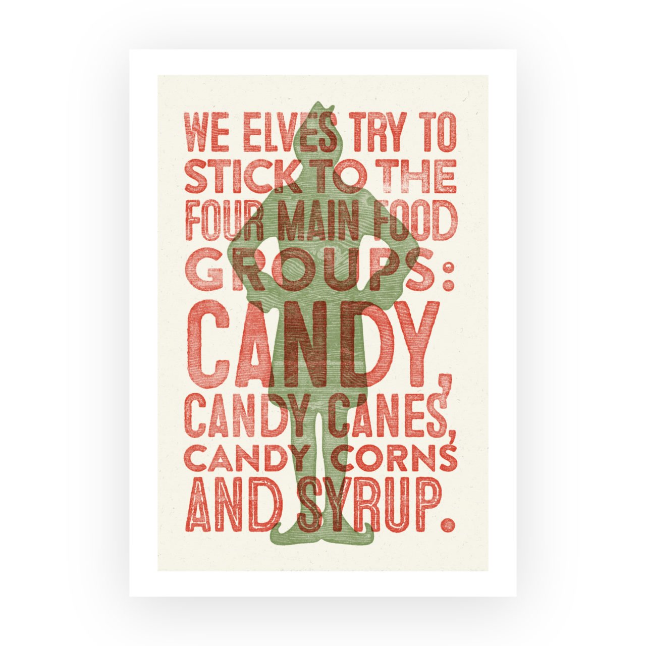 Buddy The Elf Sayings - Food Group Print - A is for Alphabet