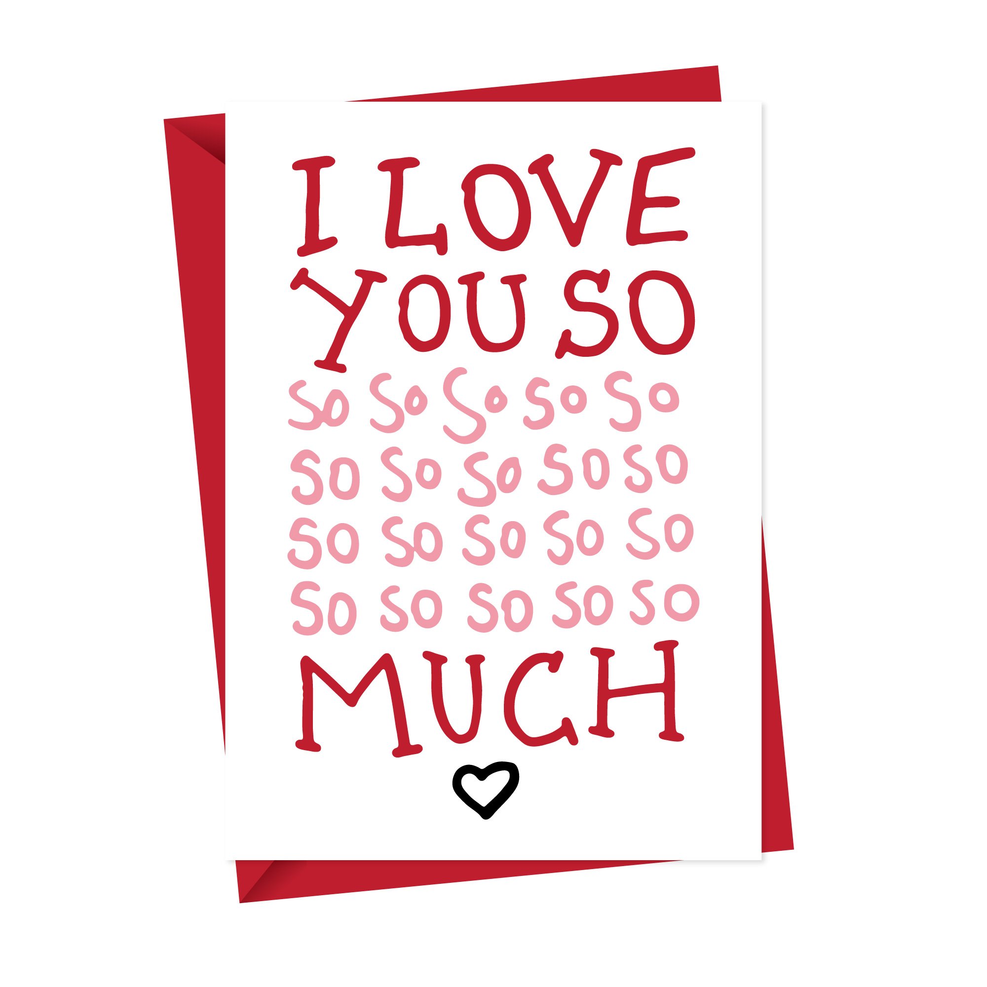 I Love You So Much Card A Is For Alphabet Romantic Valentines Card