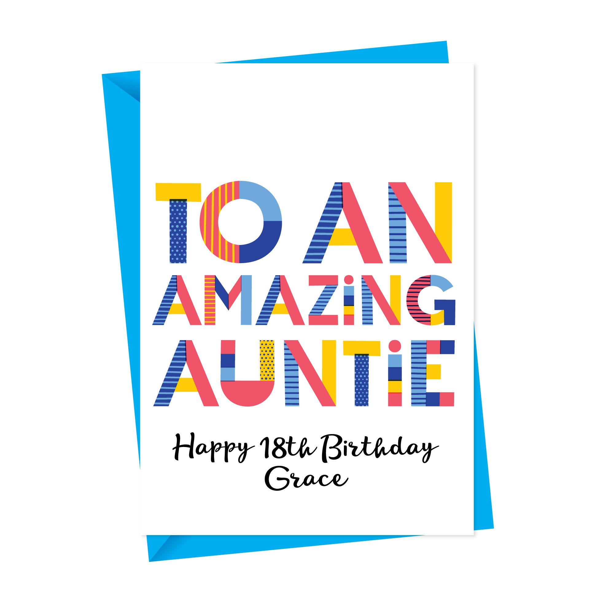 Amazing Aunt Aunty Or Auntie Personalised Card All Purpose