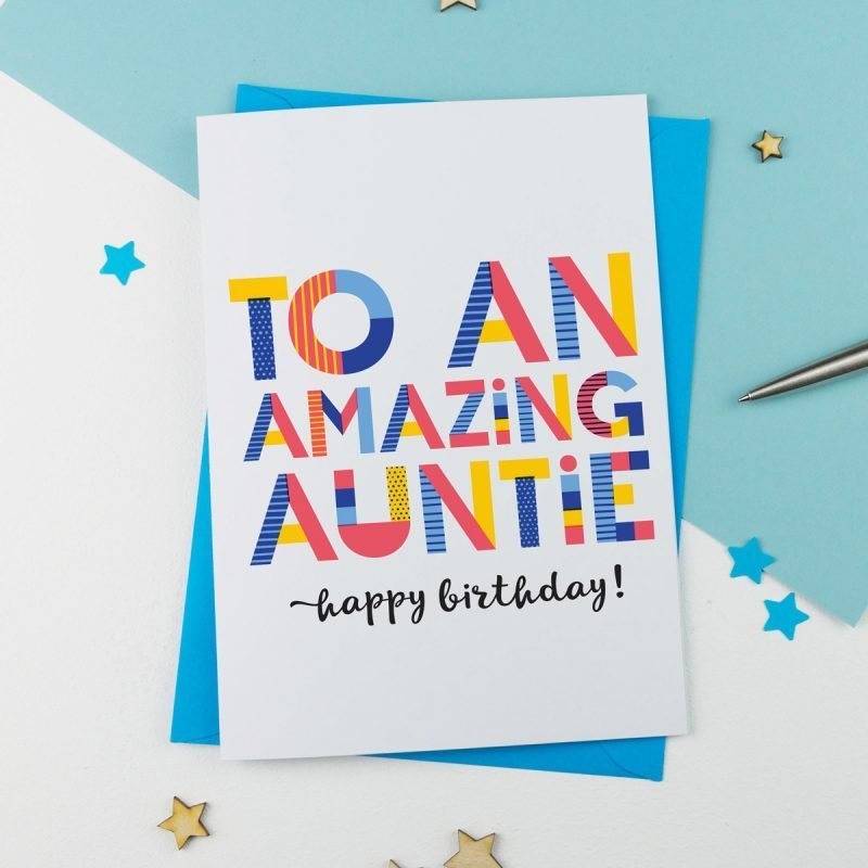 Amazing Aunt Aunty Or Auntie Personalised Card All Purpose
