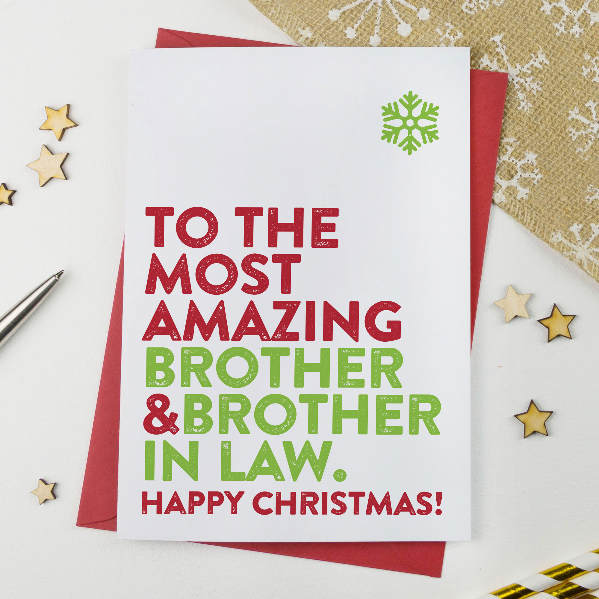 Most Amazing Brother Brother In Law Christmas Card AisforAlphabet