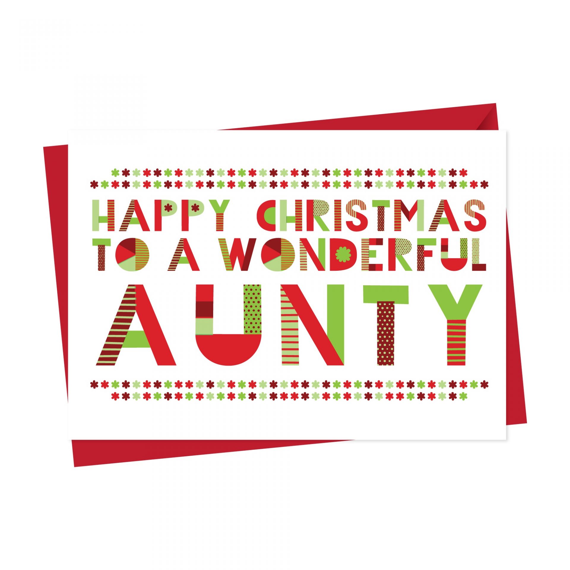 Wonderful Auntie, Aunty or Aunt Christmas Card - AisforAlphabet