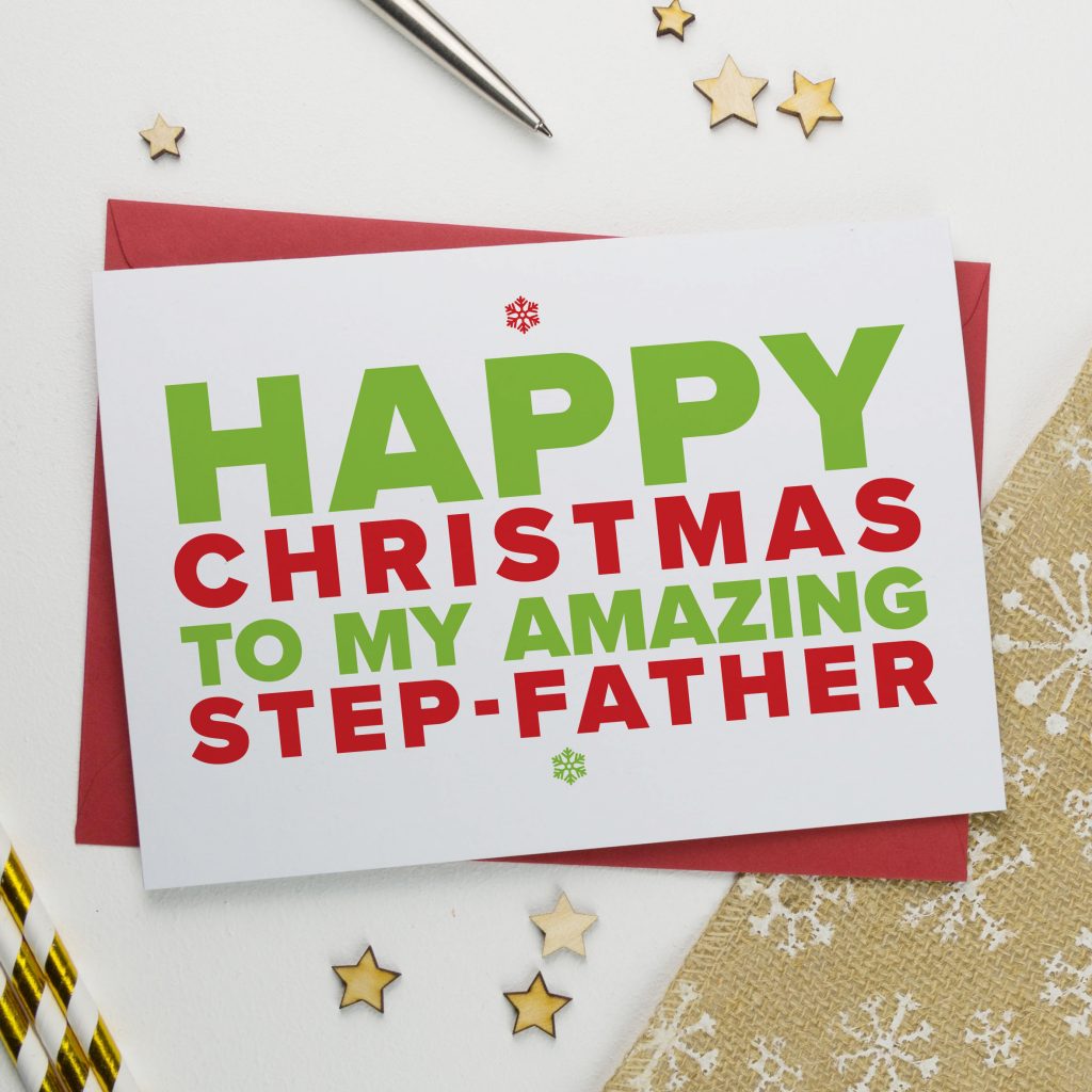 Christmas Card for An Amazing Step-Dad - A is for Alphabet