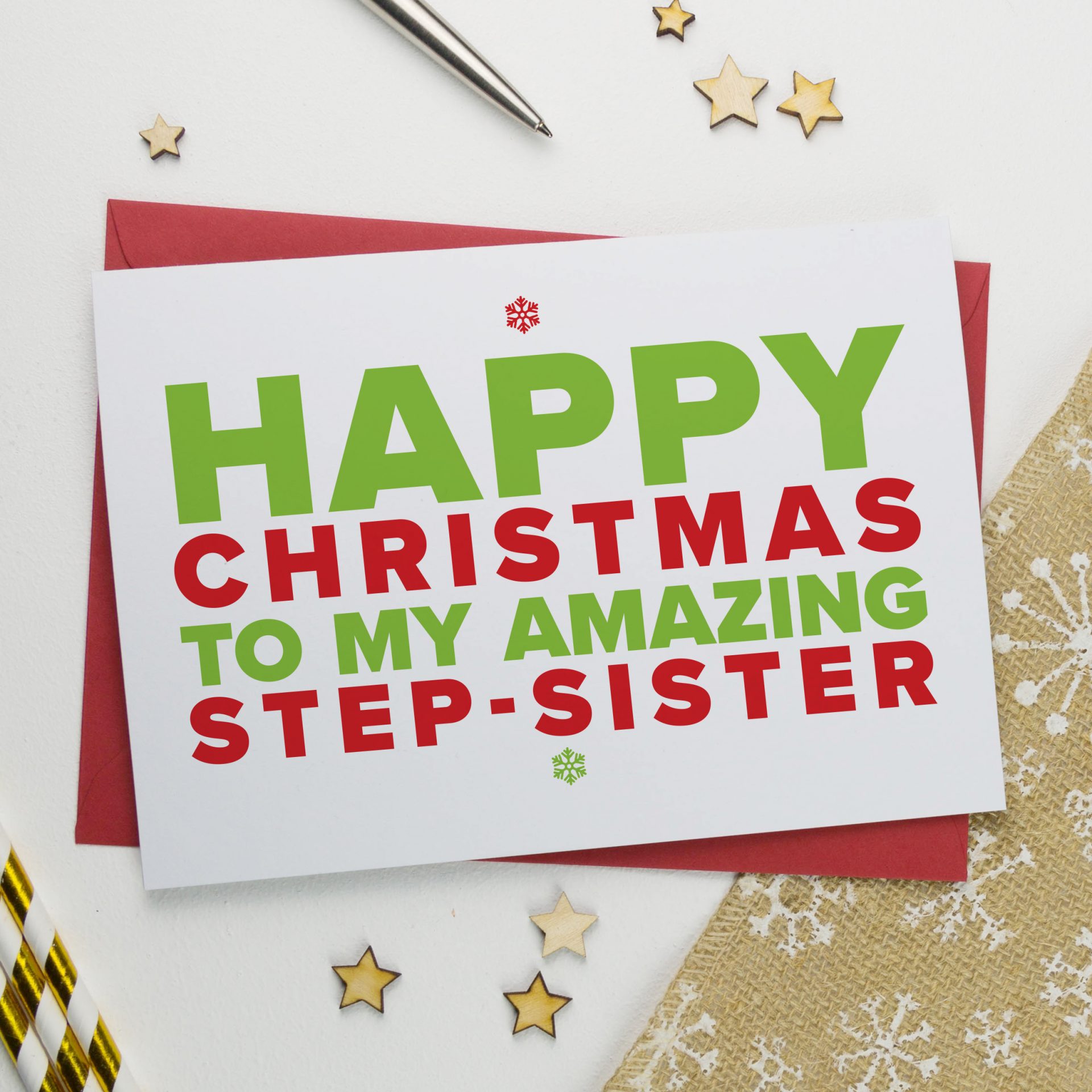 Christmas Card For An Amazing Step Sister - A Is For Alphabet