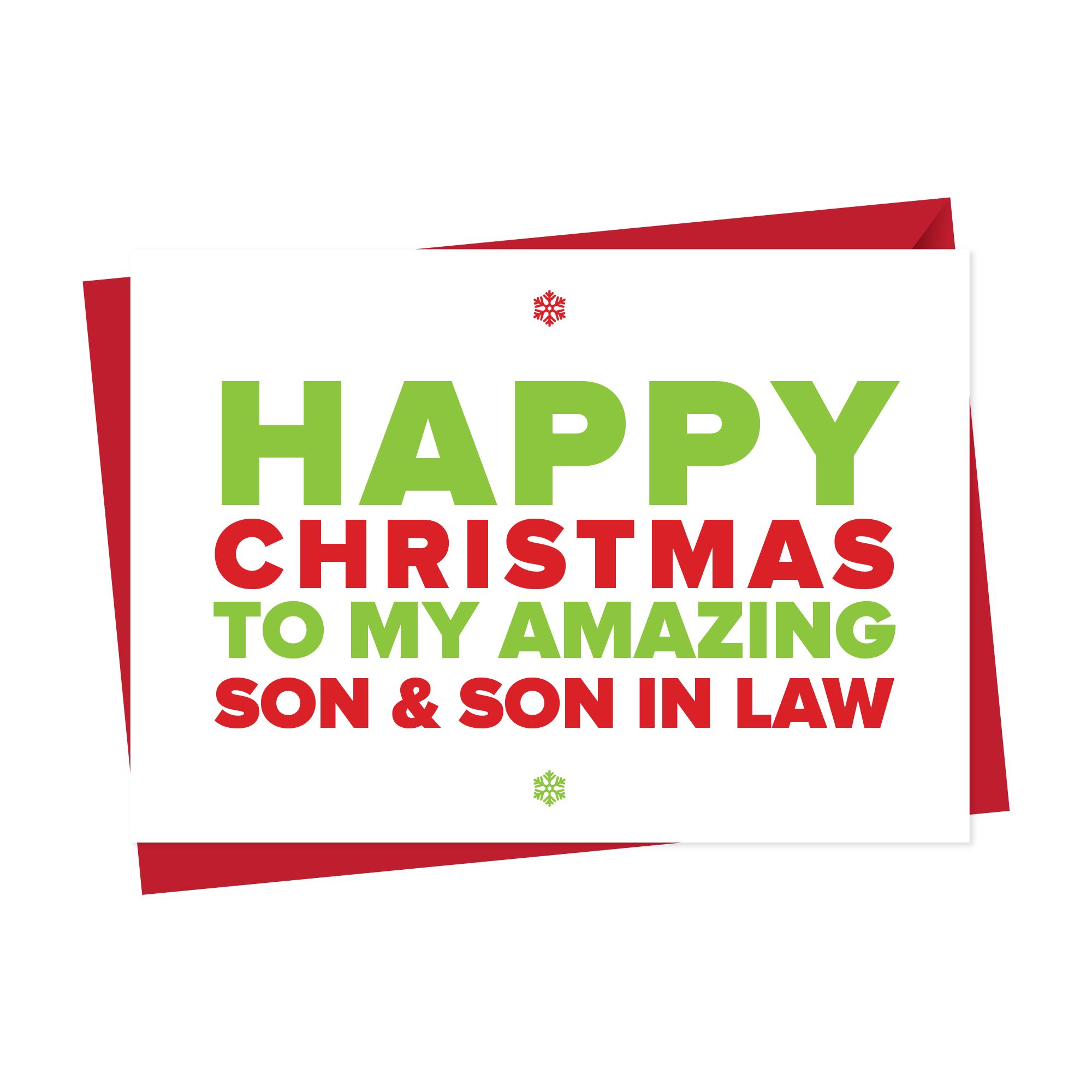 Christmas Card for An Amazing Son &amp; Son in Law - AisforAlphabet