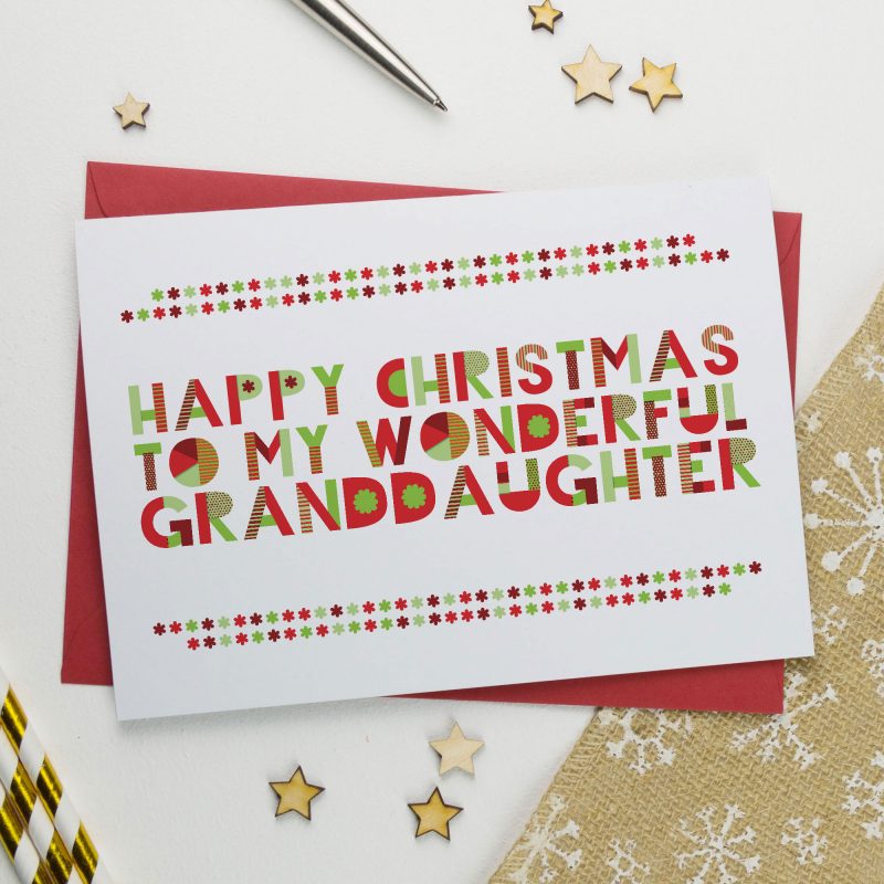 Wonderful Granddaughter Christmas Card - AisforAlphabet