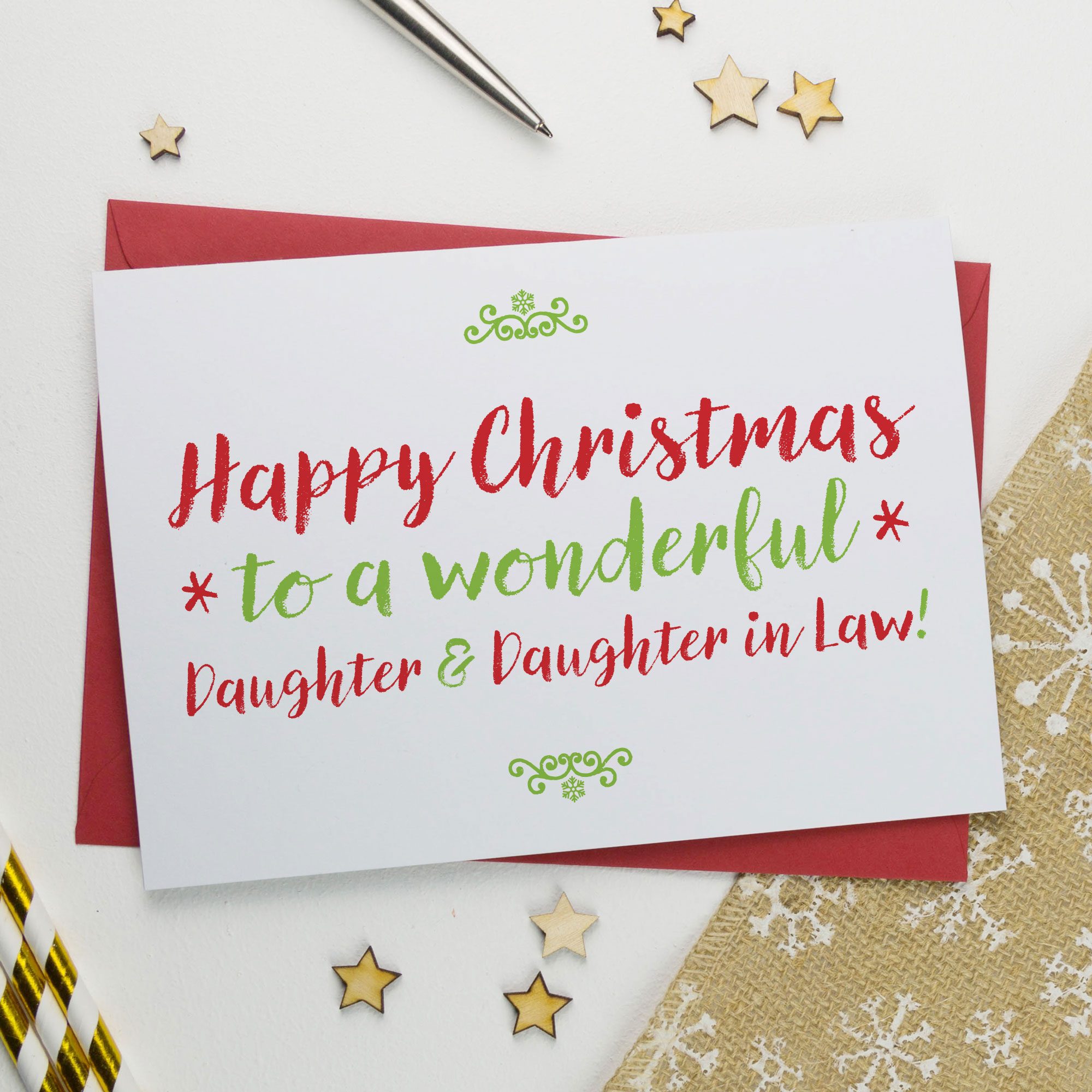 Christmas Card For Wonderful Daughter and Daughter in Law