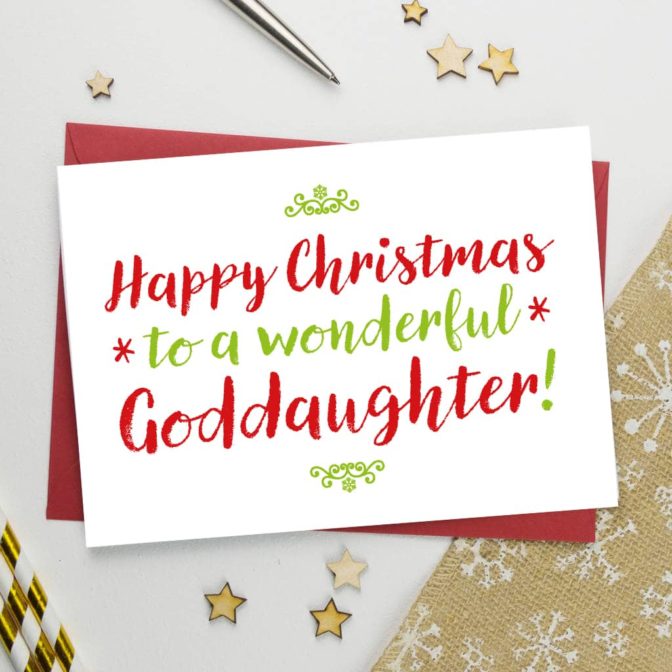 Christmas Card For Wonderful Goddaughter - Christmas Card