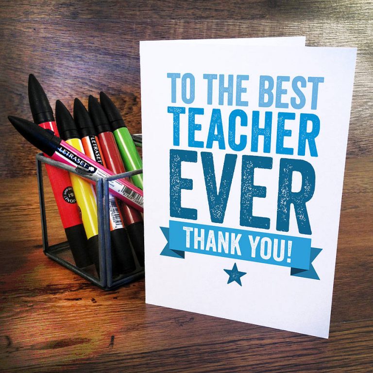 Thankyou Teacher Card - Thank you Card - A is for Alphabet